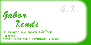 gabor kendi business card